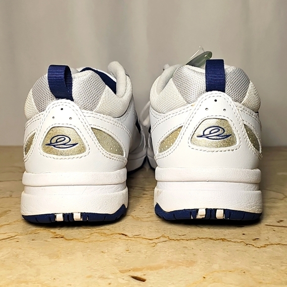 NWT Easy Spirit Mens Backfielder Spirit Level 2 White Leather/Fabric Sneakers - Picture 5 of 7